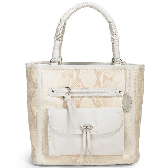 *FINAL PRICE* Elie Tahari Regina Python Print Leather Tote - Picture 1 of 7